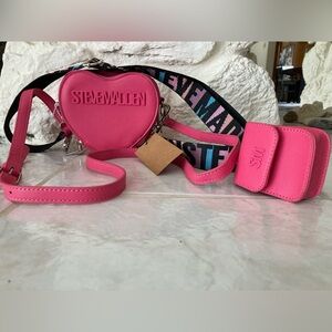 Steve Madden Pink Heart Key & Card Holder Set